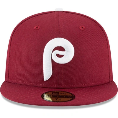 Shop New Era Maroon Philadelphia Phillies Cooperstown Collection Wool 59fifty Fitted Hat