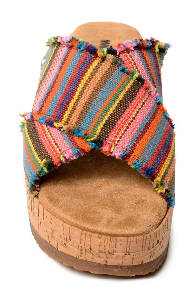 Minnetonka Posey Platform Wedge Slide Sandal In Pink Sunset