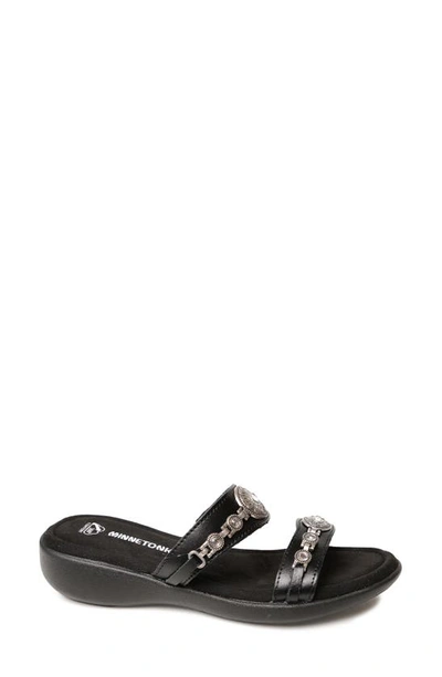 Shop Minnetonka Brenn Slide Sandal In Black