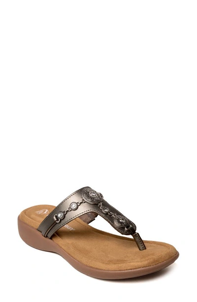 Shop Minnetonka Brecca Flip Flop In Pewter