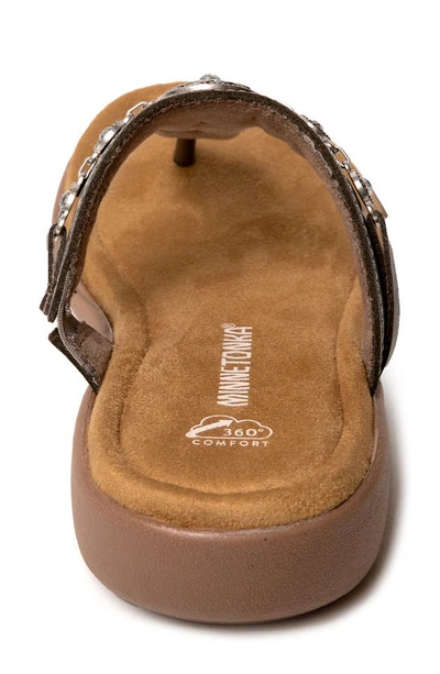 Minnetonka Brecca Flip Flop In Pewter