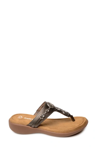 Shop Minnetonka Brecca Flip Flop In Pewter