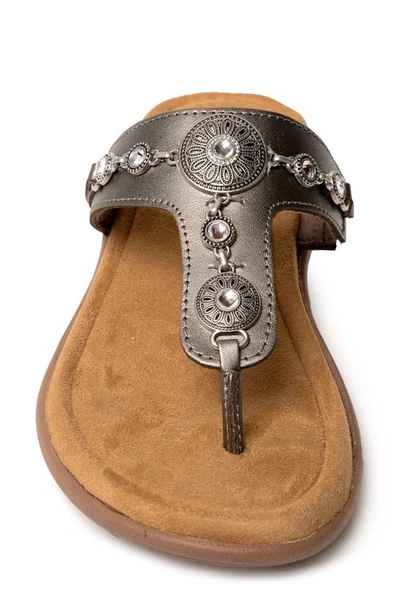 Minnetonka Brecca Flip Flop In Pewter