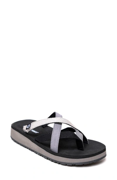 Shop Minnetonka Hanna 2.0 Flip Flop In Grey Multi