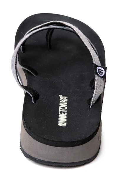 Shop Minnetonka Hanna 2.0 Flip Flop In Grey Multi