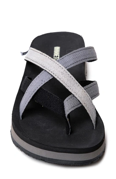 Shop Minnetonka Hanna 2.0 Flip Flop In Grey Multi