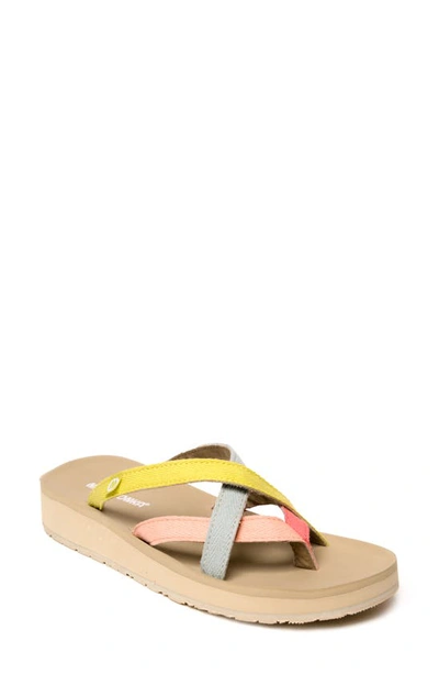 Shop Minnetonka Hanna 2.0 Flip Flop In Yellow Multi