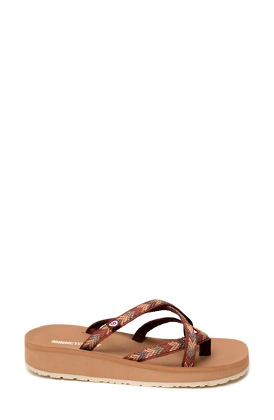 Shop Minnetonka Hanna 2.0 Flip Flop In Brown