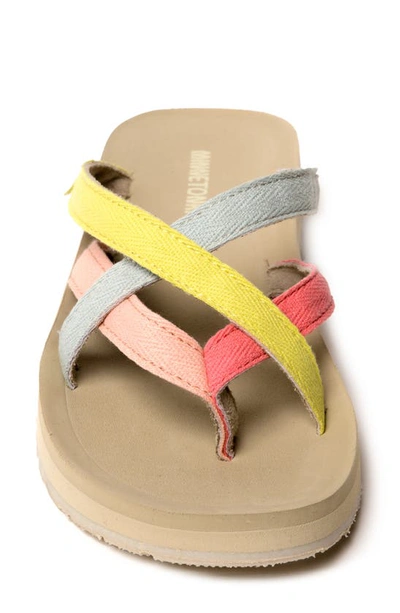 Shop Minnetonka Hanna 2.0 Flip Flop In Yellow Multi