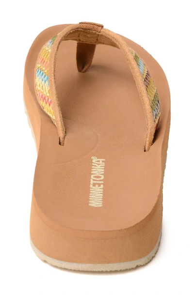 Shop Minnetonka Hedy 2.0 Flip Flop In Tan Multi