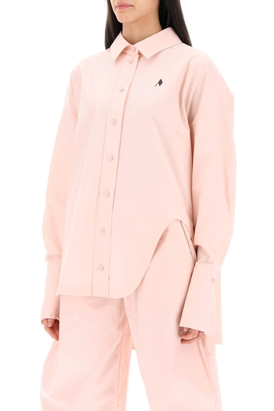 Shop Attico The  Diana Oversized Asymmetric Shirt Women In Pink