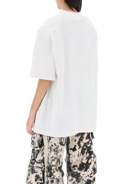 Shop Attico The  Kilie Oversized T-shirt With Padded Shoulders Women In White