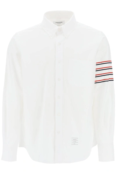 Shop Thom Browne Tricolor 4-bar Shirt Men In White