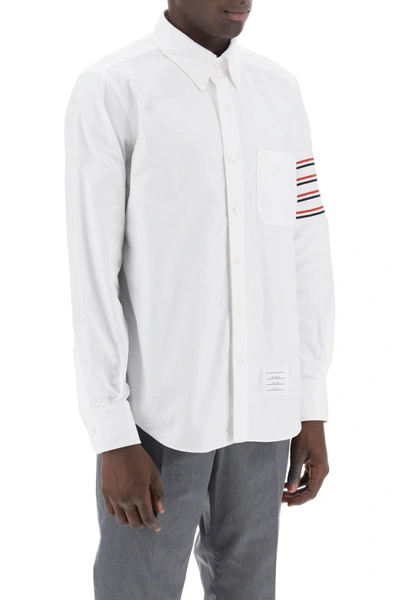 Shop Thom Browne Tricolor 4-bar Shirt Men In White