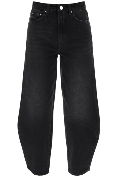 Shop Totême Toteme Barrel Leg Jeans In Organic Cotton Women In Black