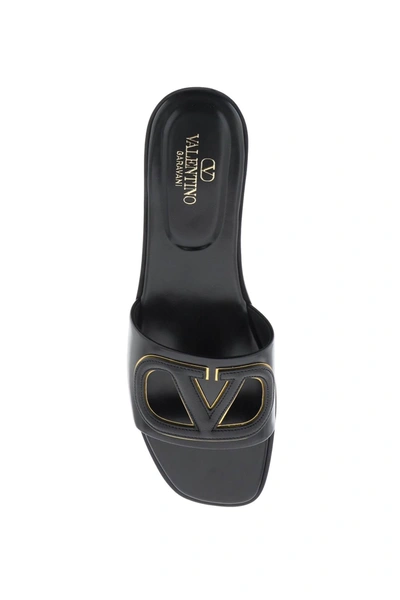 Shop Valentino Garavani Vlogo Cut-out Slides Women In Black