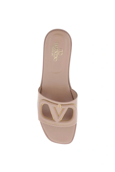 Shop Valentino Garavani Vlogo Cut-out Slides Women In Cream