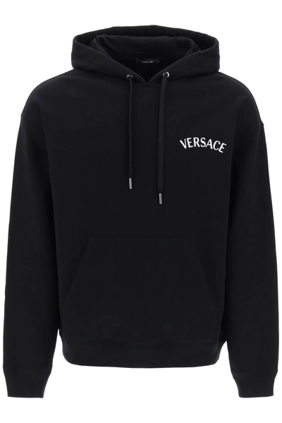 Shop Versace Milano Stamp Hoodie Men In Black