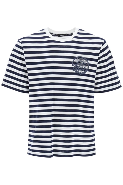 Shop Versace Nautical Stripe T-shirt Men In Multicolor
