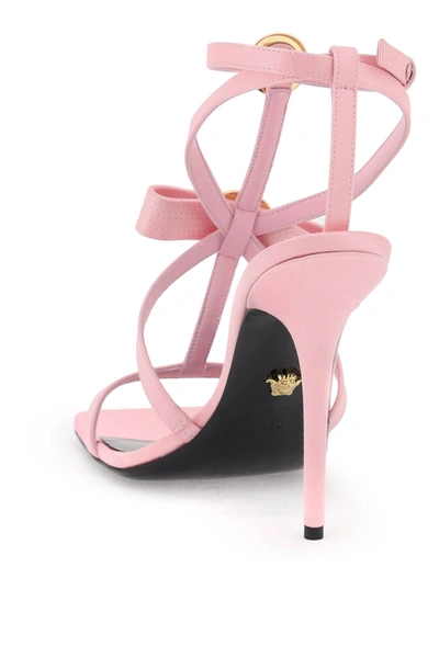 Shop Versace Sandals With Gianni Ribbon Bows Women In Pink