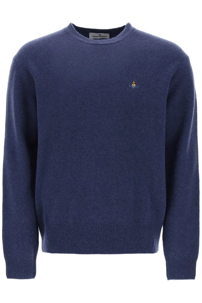 Shop Vivienne Westwood Alex Merino Wool Sweater Men In Blue