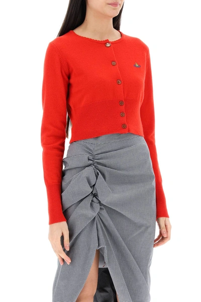 Shop Vivienne Westwood Bea Cropped Cardigan Women In Red