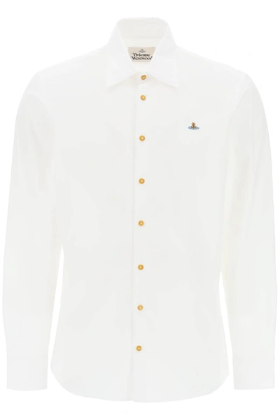 Shop Vivienne Westwood Ghost Shirt With Orb Embroidery Men In White