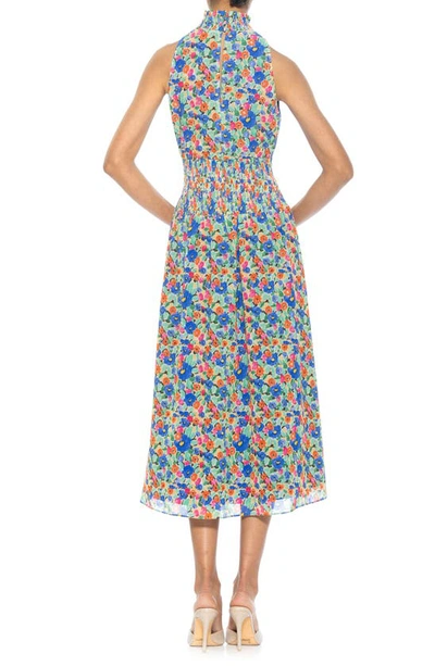 Shop Alexia Admor Landry Sleeveless Fit & Flare Midi Dress In Blue Floral