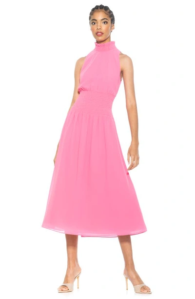 Shop Alexia Admor Landry Sleeveless Fit & Flare Midi Dress In Pink