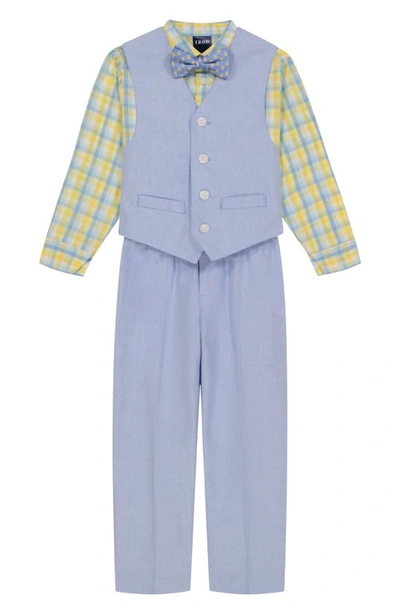 Shop Izod Kids' Tie, Vest, Oxford Shirt, And Pants Set In English Blue