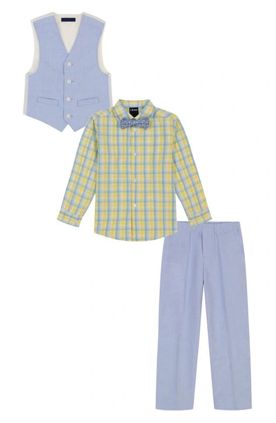 Shop Izod Kids' Tie, Vest, Oxford Shirt, And Pants Set In English Blue