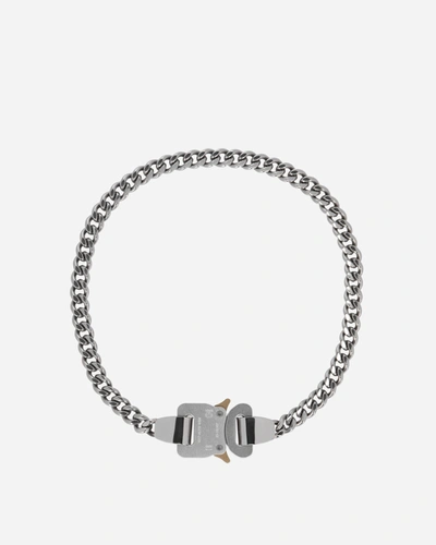 Shop Alyx Metal Buckle Necklace Silver In Grey
