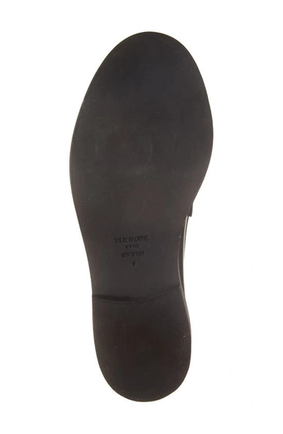Thom Browne Navy Spazzolato Leather Tassle Loafers In Black