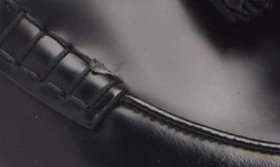 Thom Browne Navy Spazzolato Leather Tassle Loafers In Black