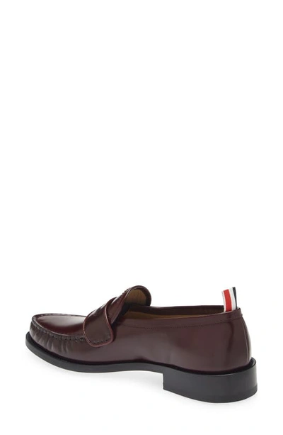 Thom Browne Varsity Penny Loafer In Burgundy