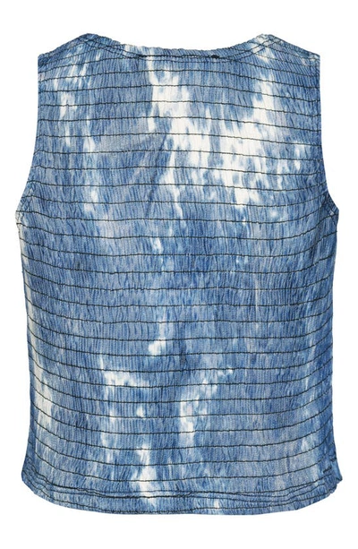 Shop Truly Me Kids' Embroidered Sleeveless Denim Top In Blue Multi