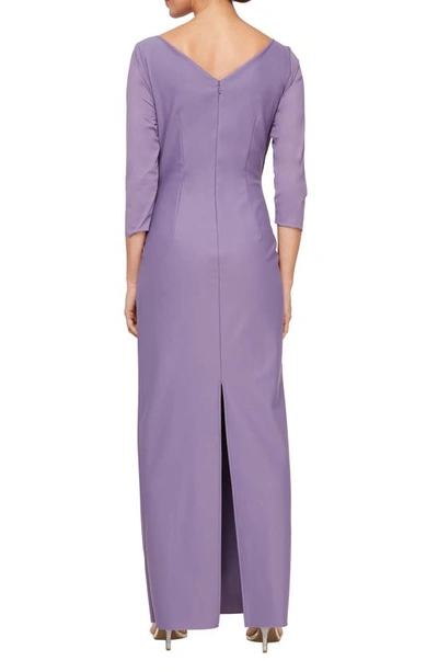 Shop Alex Evenings Ruched Column Gown In Icy Orchid