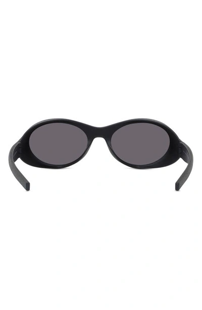 Shop Givenchy Gv Ride 55mm Oval Sunglasses In Matte Black / Smoke
