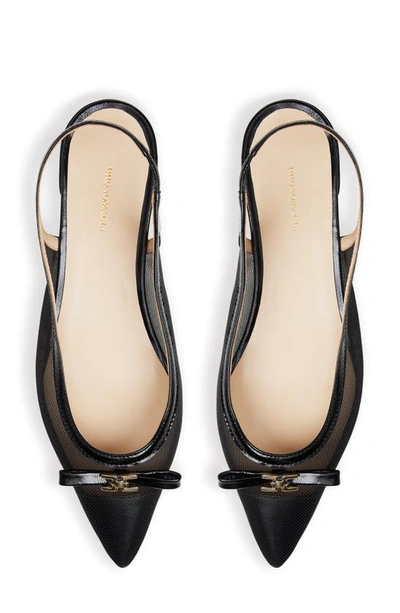 Shop Bruno Magli Fiona Slingback Pointed Toe Pump In Black Crinkle Patent