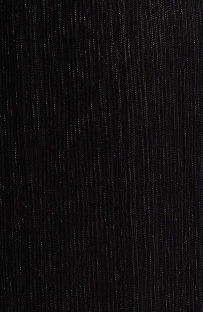 Alex Evenings Layered Metallic Mesh Wide Leg Pants In Black