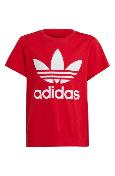 Shop Adidas Originals Kids' Lifestyle Trefoil Graphic T-shirt In Better Scarlet