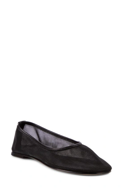 Dear Frances Brown Balla Mesh Ballerina Flats In Black