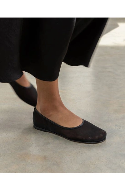 Dear Frances Brown Balla Mesh Ballerina Flats In Black