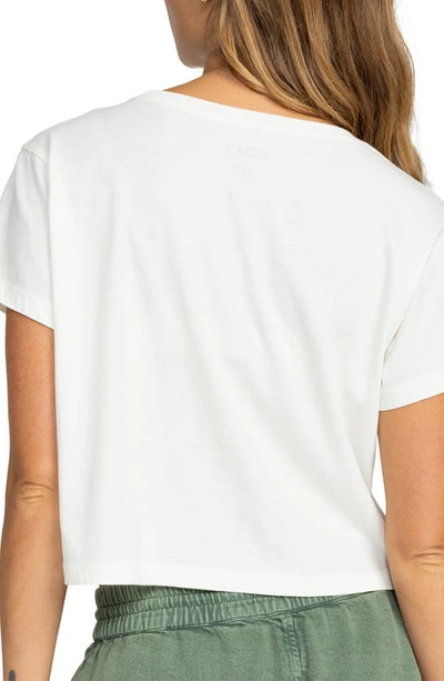 Roxy Hibiscus Paradise Crop Graphic T-shirt In Snow White