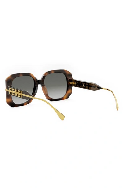 Shop Fendi The Graphy 55mm Geometric Sunglasses In Havana / Gradient Smoke