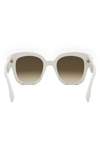 Shop Fendi The  First 63mm Oversize Square Sunglasses In Ivory / Gradient Brown