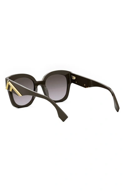 Shop Fendi The  First 63mm Oversize Square Sunglasses In Shiny Dark Brown / Brown