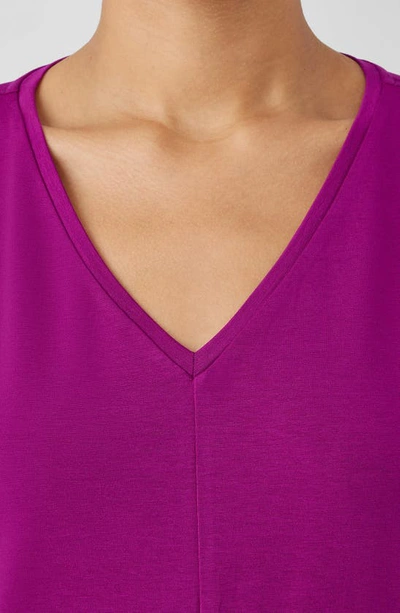 Shop Eileen Fisher V-neck Three-quarter Sleeve Top In Rhapsody