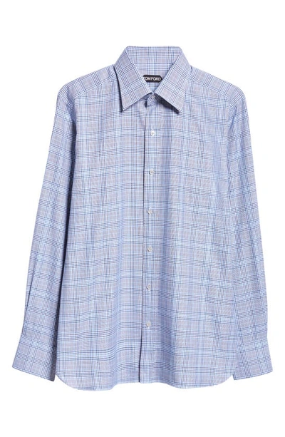 Shop Tom Ford Slim Fit Plaid Button-up Shirt In Multicolor Blue