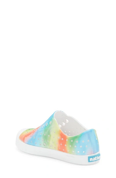 Shop Native Shoes Jefferson Water Friendly Perforated Slip-on In Shellwhite/shellwhite/rainbow